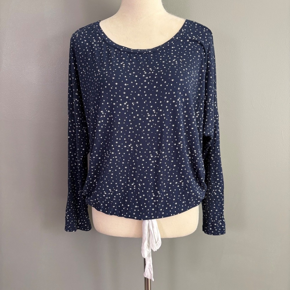 Eberjey Gisele Slouchy Pajama‎ Top Small Star Print Batwing Celestial Cozy Soft - Picture 2 of 8